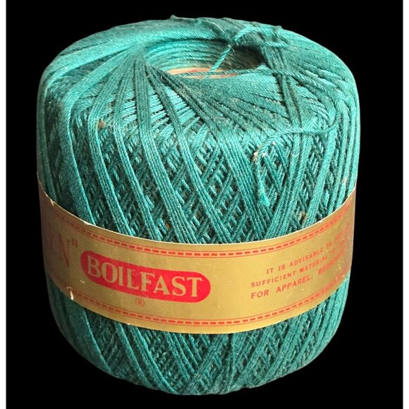 Vintage J & P Coats Knit-Cro-Sheen Mercerized Cotton Thread 175 Yards Teal Green - Picture 4 of 6